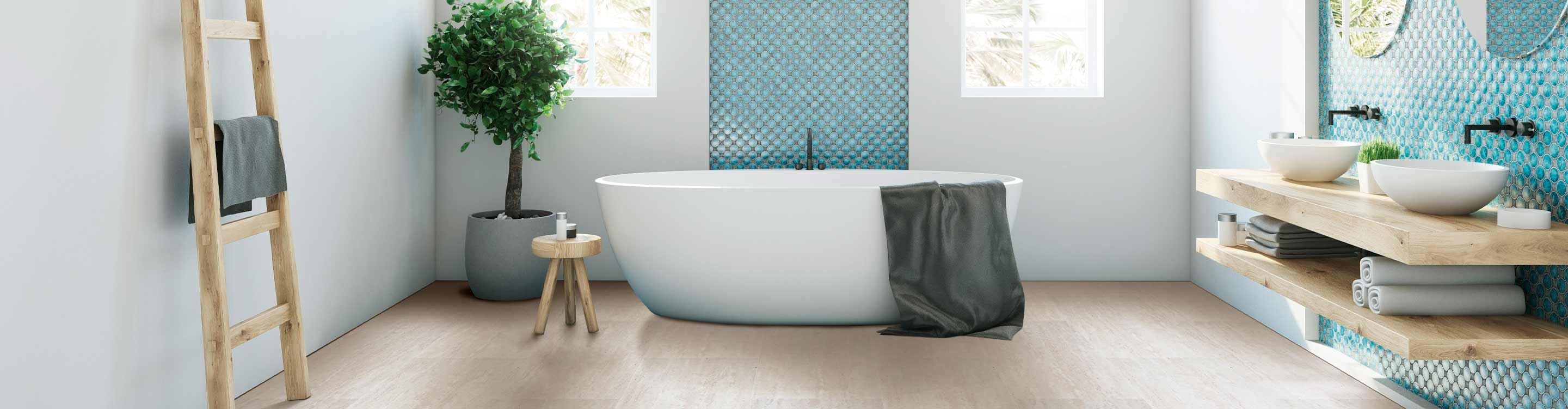 bathroom with luxury vinyl flooring